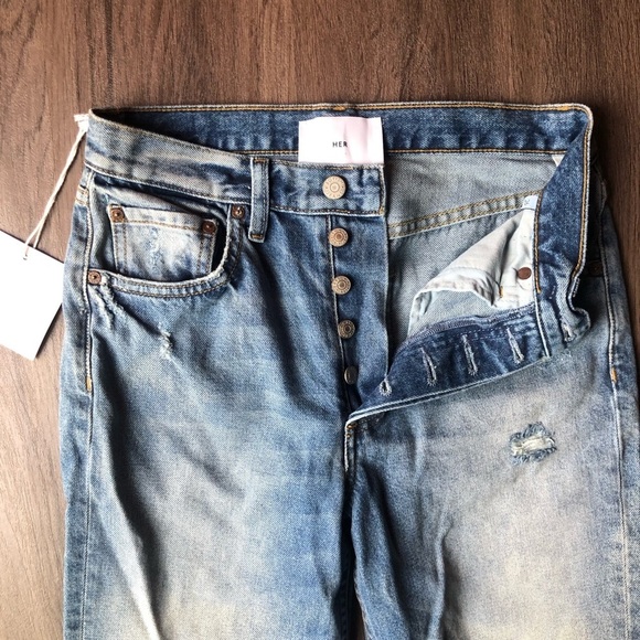 Boyish by HER Jeans Size 26 Billy Rear Window with Butt Slit Distressed Raw Hem - Picture 2 of 11